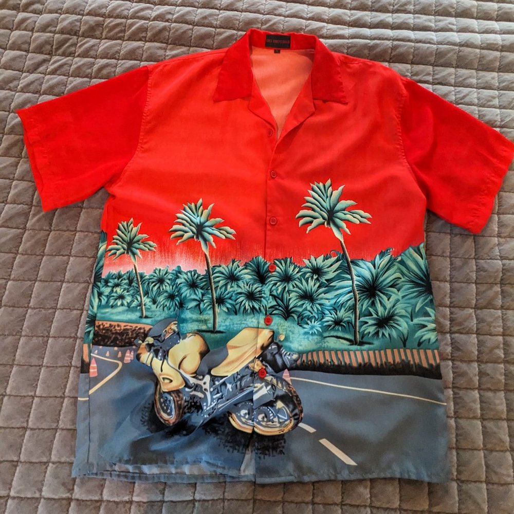 Hawaiian Motorcycle sport bike Hawaiian Camp shirt!